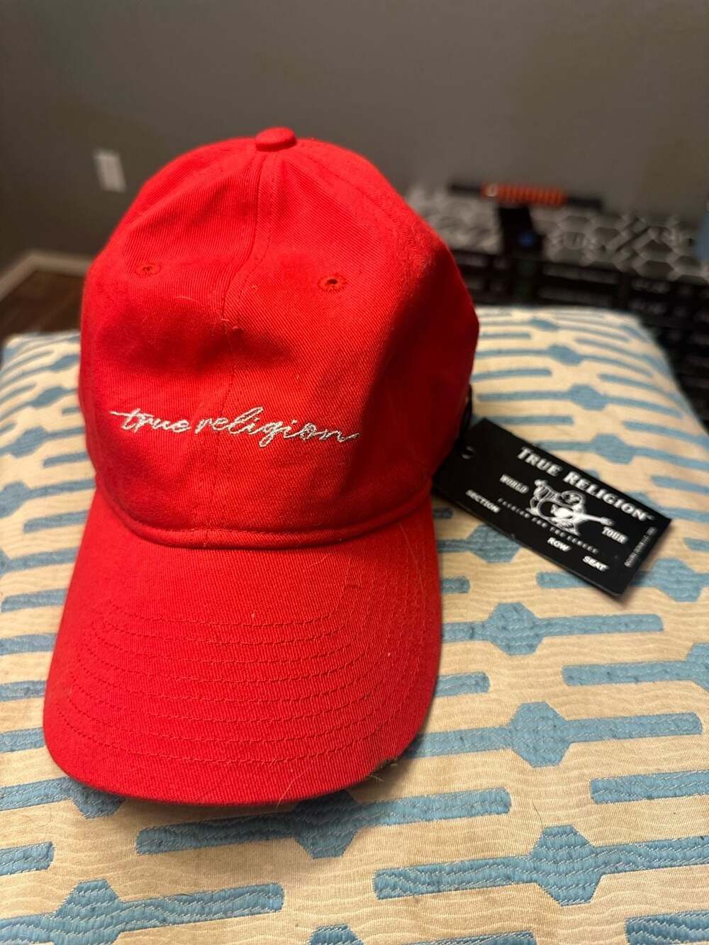 True Religion Script Baseball Cap Red OS